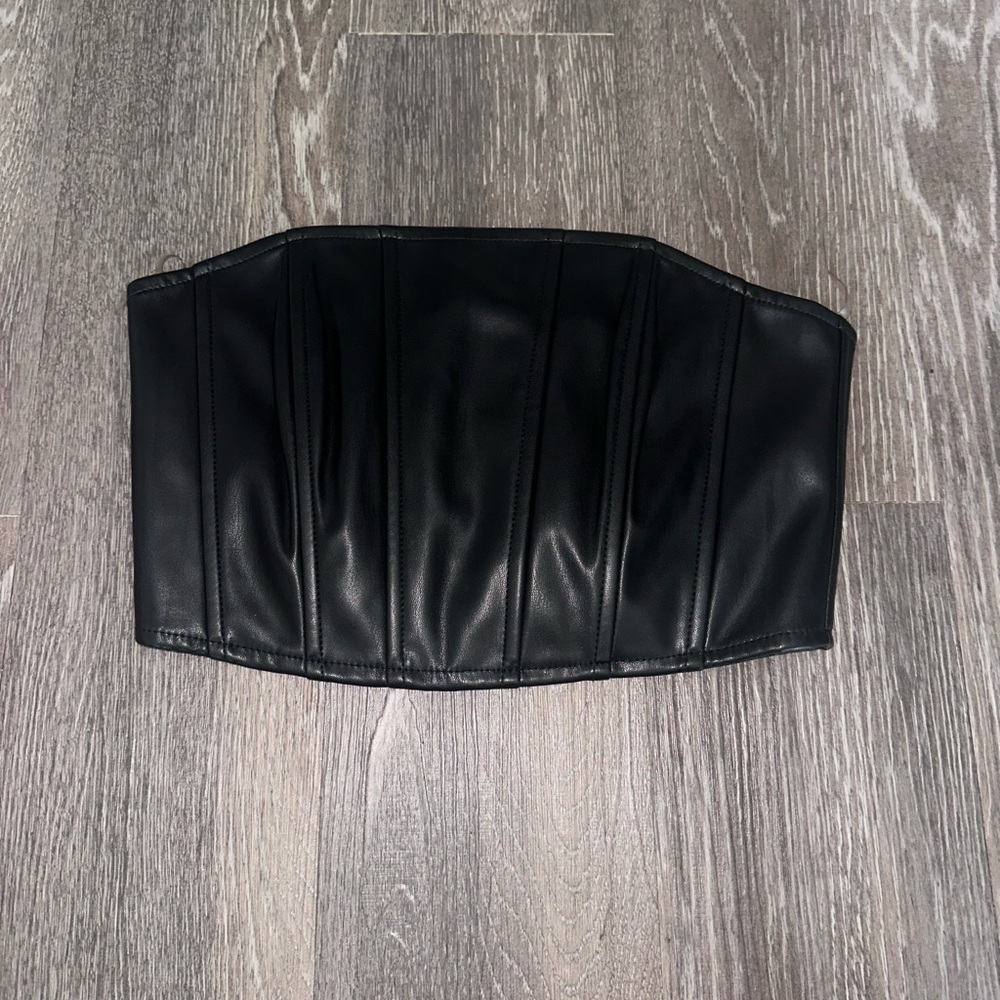 Boutique Faux leather crop top *Size S
